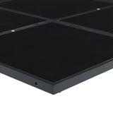 11 Piece Garden Dining Set with Cushions Black Textilene - Close-Up Angle