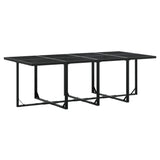 13 Piece Garden Dining Set with Cushions Black Textilene - Side View