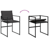 13 Piece Garden Dining Set with Cushions Black Textilene - 45-Degree Angle