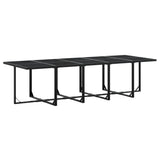 15 Piece Garden Dining Set with Cushions Black Textilene - Side View