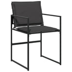 17 Piece Garden Dining Set with Cushions Black Textilene