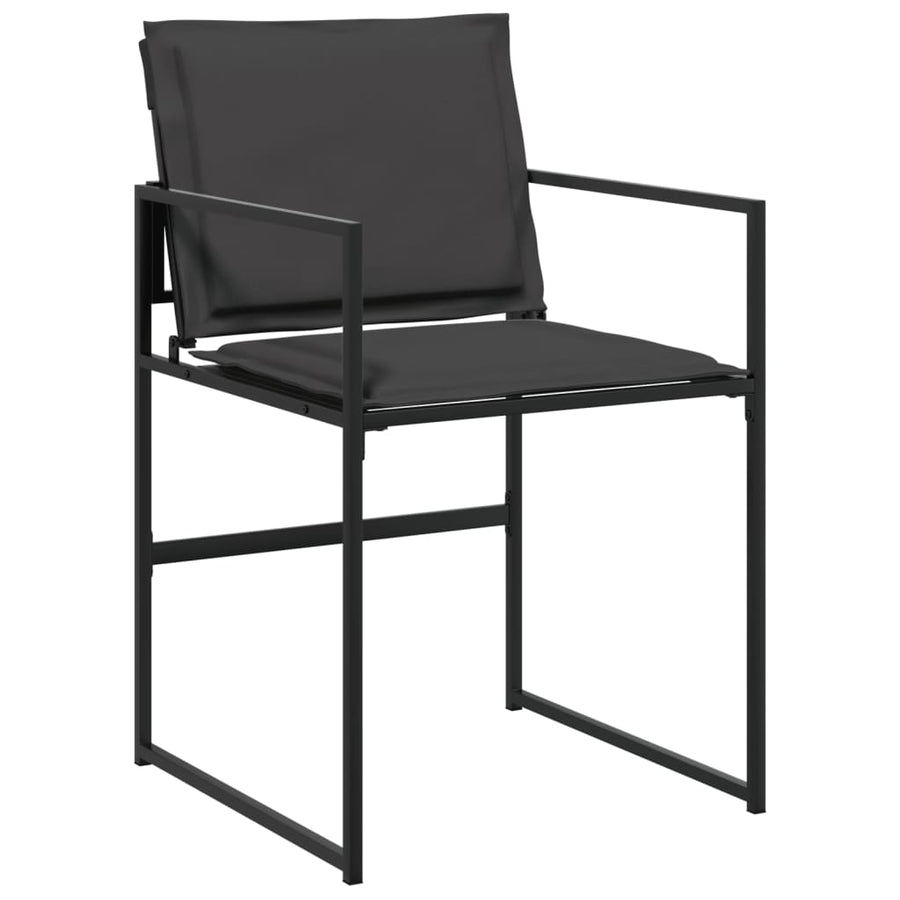 17 Piece Garden Dining Set with Cushions Black Textilene