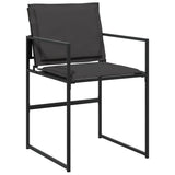 11 Piece Garden Dining Set with Cushions Black Textilene - Top-Down View
