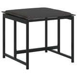 11 Piece Garden Dining Set with Cushions Black Textilene - 45-Degree Angle