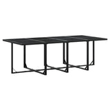 13 Piece Garden Dining Set with Cushions Black Textilene - Side View