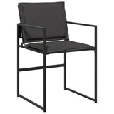 15 Piece Garden Dining Set with Cushions Black Textilene - Top-Down View