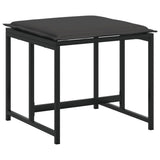 15 Piece Garden Dining Set with Cushions Black Textilene - 45-Degree Angle