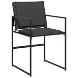 17 Piece Garden Dining Set with Cushions Black Textilene