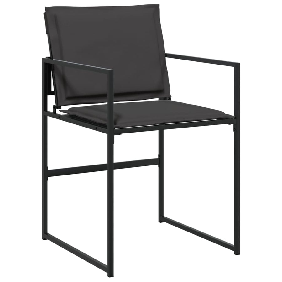 17 Piece Garden Dining Set with Cushions Black Textilene