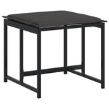 17 Piece Garden Dining Set with Cushions Black Textilene