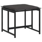 17 Piece Garden Dining Set with Cushions Black Textilene