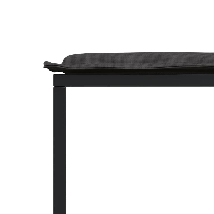 17 Piece Garden Dining Set with Cushions Black Textilene