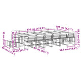 17 Piece Garden Dining Set with Cushions Black Textilene - Extra Image