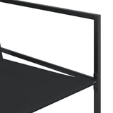 5 Piece Garden Dining Set Black Textilene - 45-Degree Angle