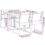 5 Piece Garden Dining Set Black Textilene - Low Angle