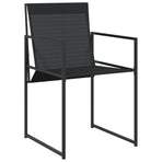 7 Piece Garden Dining Set Black Textilene