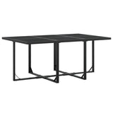 7 Piece Garden Dining Set Black Textilene
