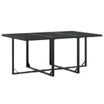 7 Piece Garden Dining Set Black Textilene