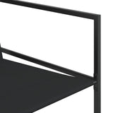 7 Piece Garden Dining Set Black Textilene