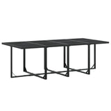 9 Piece Garden Dining Set Black Textilene