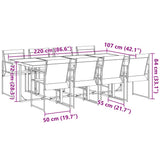 9 Piece Garden Dining Set Black Textilene