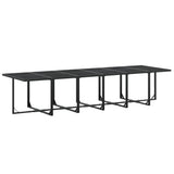 13 Piece Garden Dining Set Black Textilene