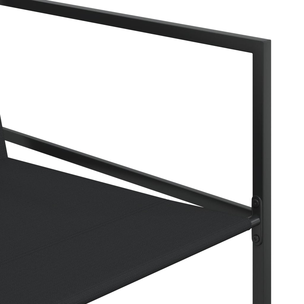 13 Piece Garden Dining Set Black Textilene