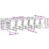 13 Piece Garden Dining Set Black Textilene