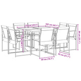 9 Piece Garden Dining Set Black Textilene - Low Angle