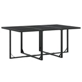 11 Piece Garden Dining Set Black Textilene - Side View