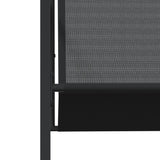11 Piece Garden Dining Set Black Textilene - Rear View