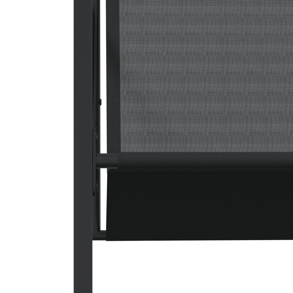 13 Piece Garden Dining Set Black Textilene