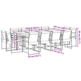 13 Piece Garden Dining Set Black Textilene - Low Angle