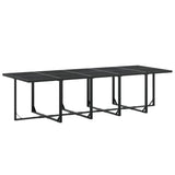 15 Piece Garden Dining Set Black Textilene - Side View