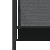 15 Piece Garden Dining Set Black Textilene - Rear View