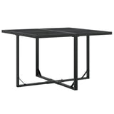 9 Piece Garden Dining Set Black Textilene - Side View