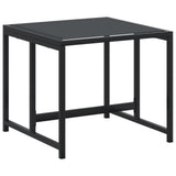 9 Piece Garden Dining Set Black Textilene - 45-Degree Angle