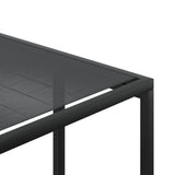 9 Piece Garden Dining Set Black Textilene