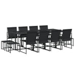 13 Piece Garden Dining Set Black Textilene