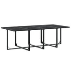 13 Piece Garden Dining Set Black Textilene