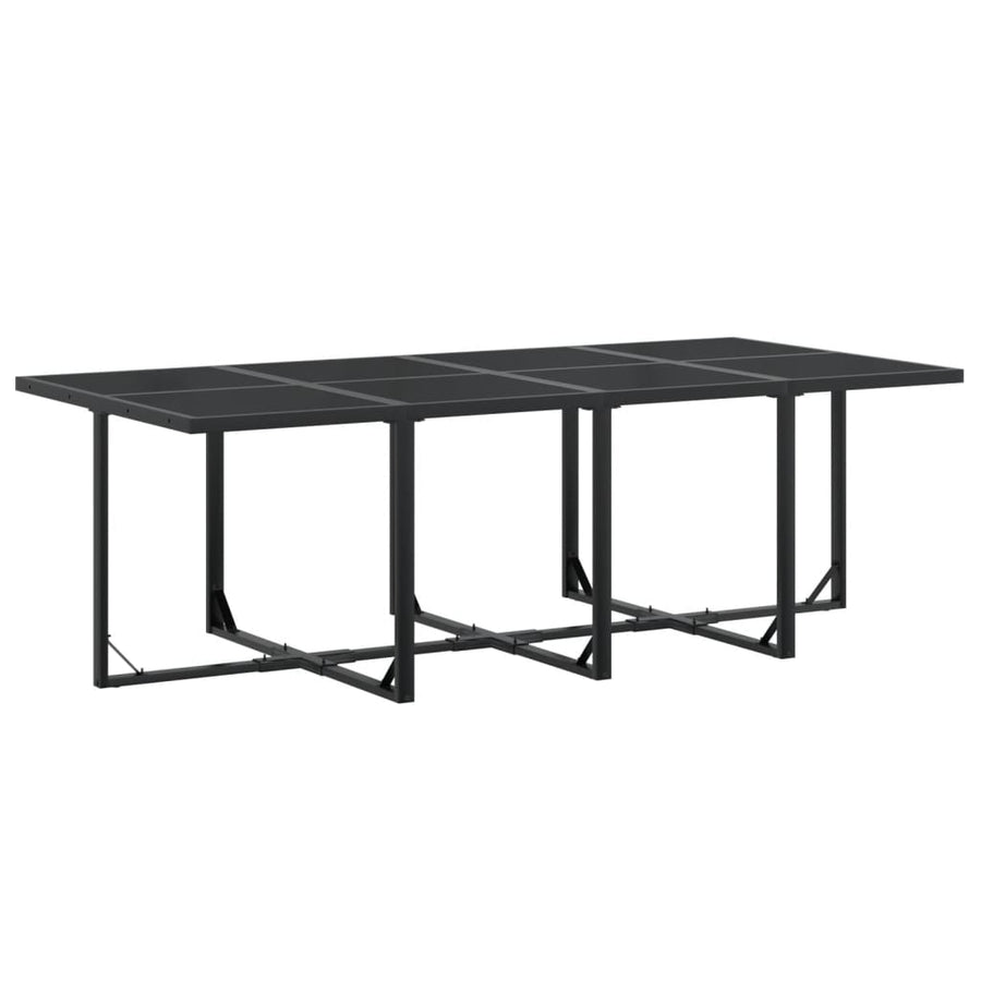 13 Piece Garden Dining Set Black Textilene