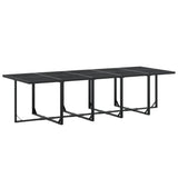 15 Piece Garden Dining Set Black Textilene