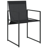 15 Piece Garden Dining Set Black Textilene