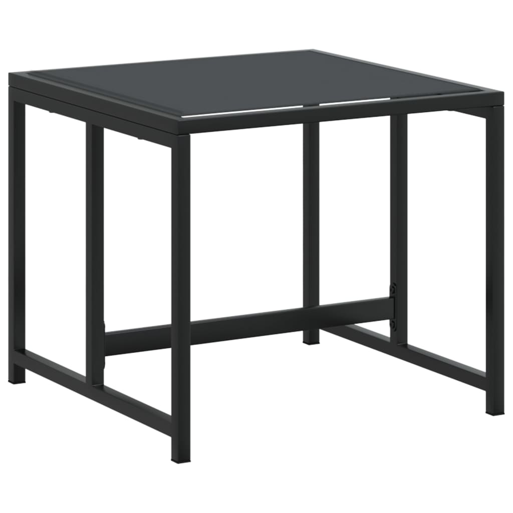 15 Piece Garden Dining Set Black Textilene