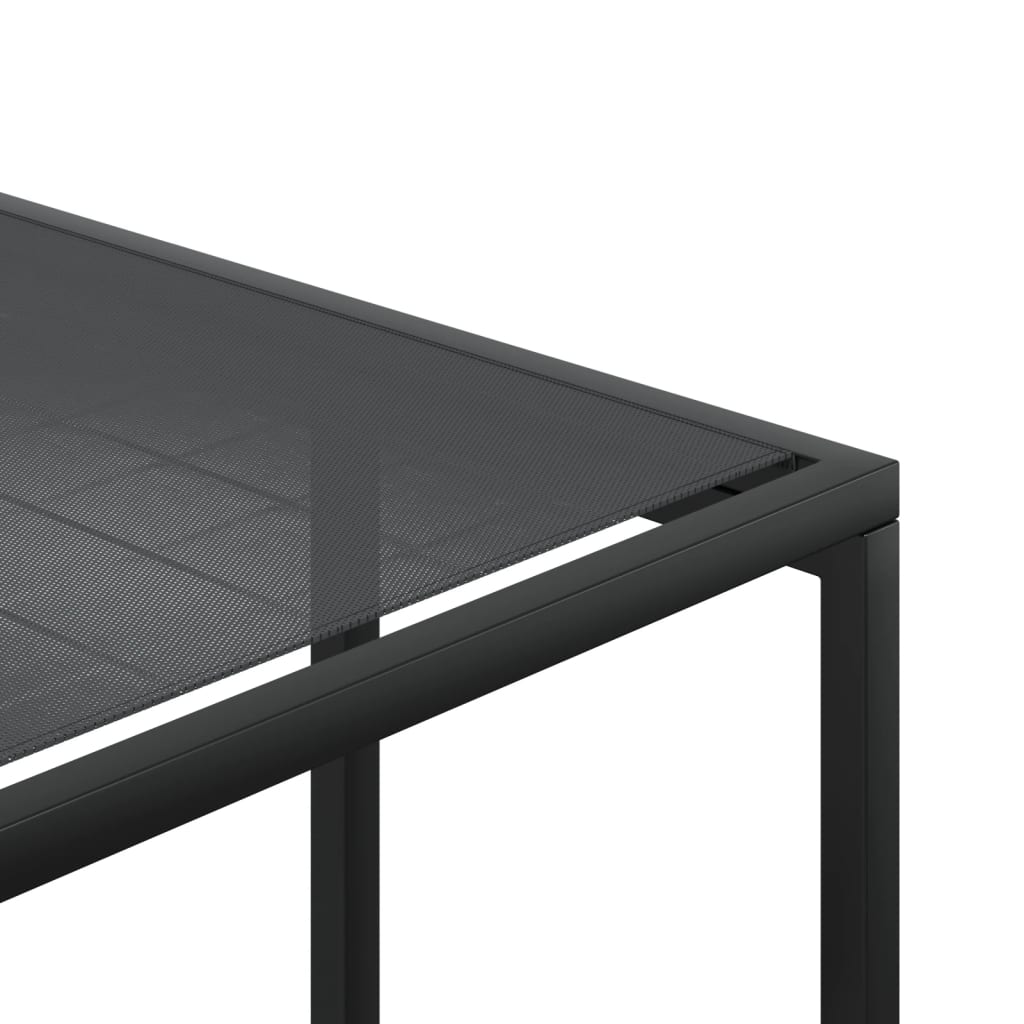 15 Piece Garden Dining Set Black Textilene