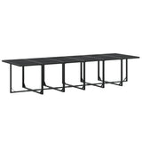 17 Piece Garden Dining Set Black Textilene