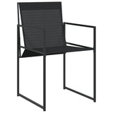 17 Piece Garden Dining Set Black Textilene