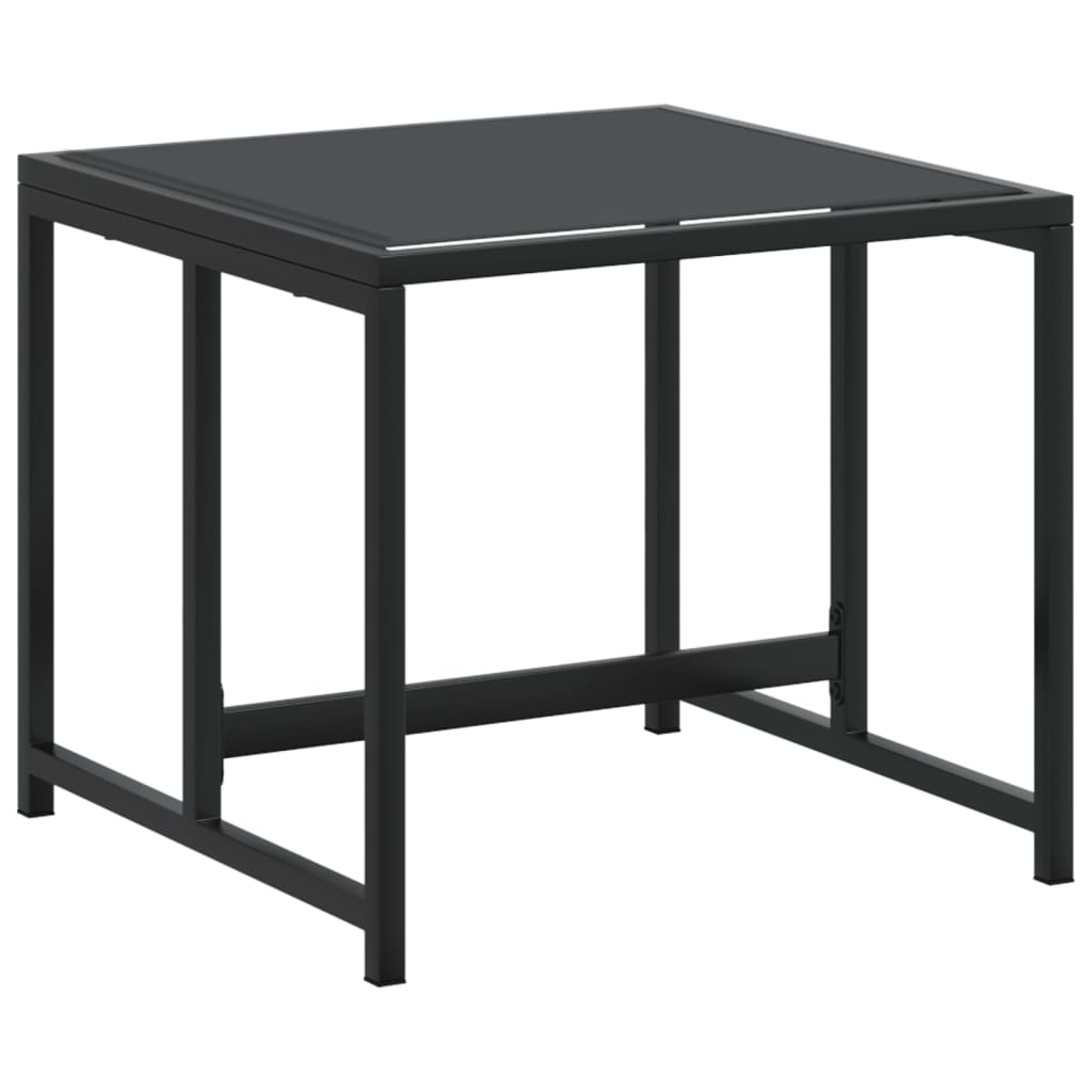 17 Piece Garden Dining Set Black Textilene