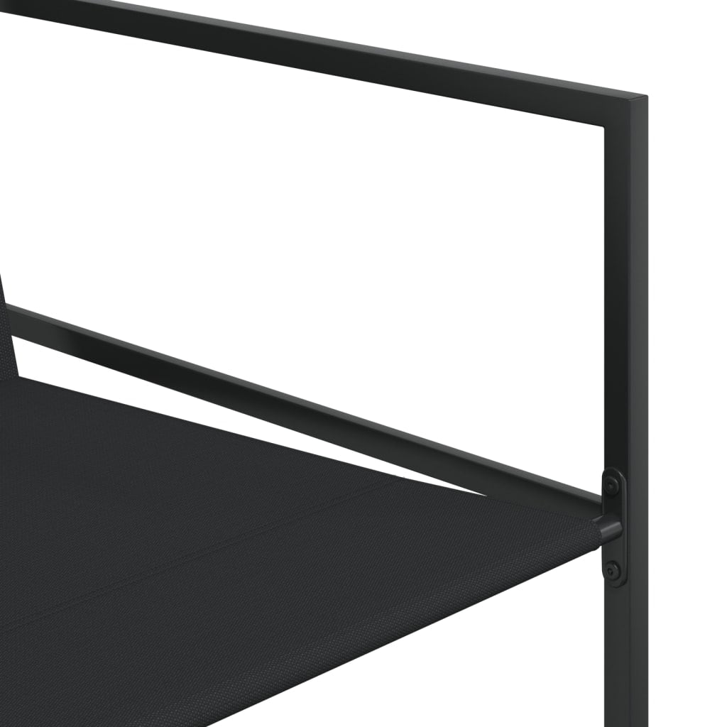 17 Piece Garden Dining Set Black Textilene