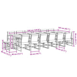 17 Piece Garden Dining Set Black Textilene - Extra Image